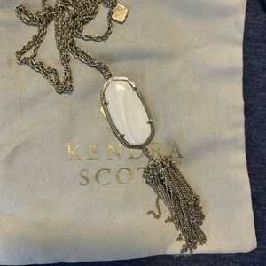 Kendra Scott Gold Necklace with White Stone